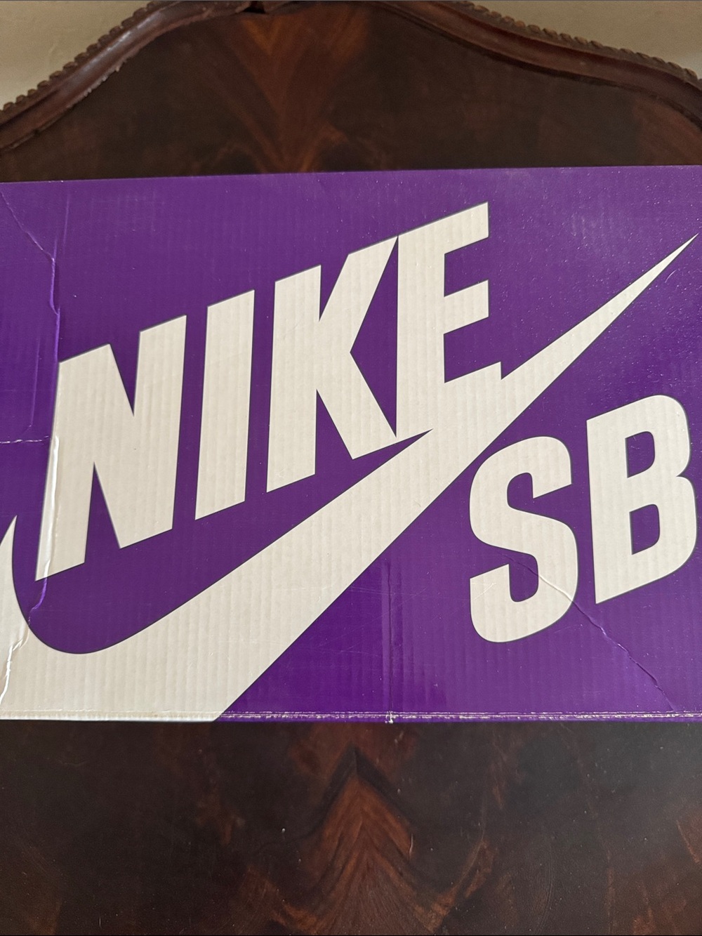Nike Purple and White SB Logo Shoe Box